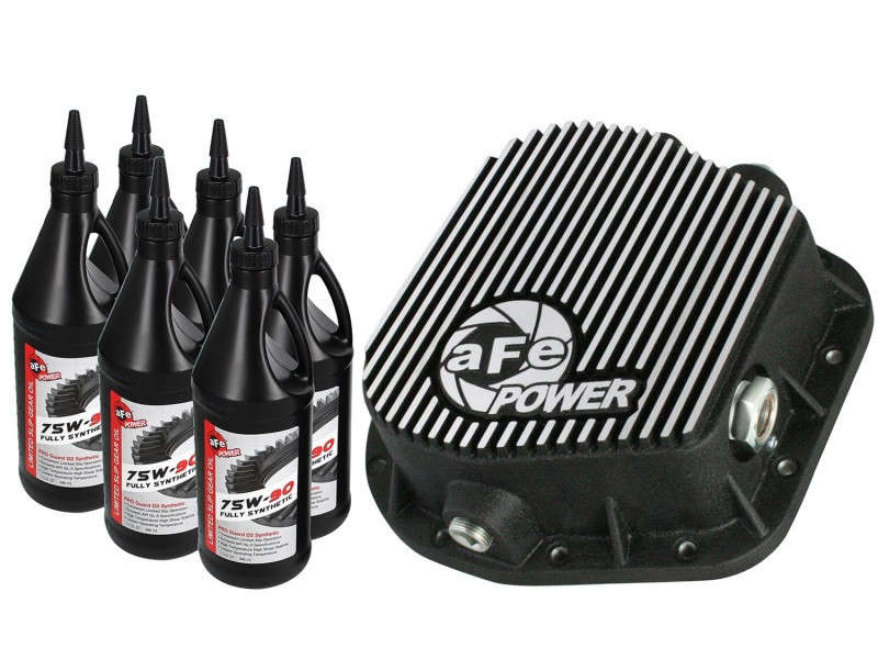 aFe Power Rear Differential Cover, Machined Fins; Pro Series w/ Gear Oil (97-21 Ford F-150 | V6 2.7L/3.0L/3.5L/3.7L/4.2L | V8 4.6L/5.0L | 10-14, 17-21 Raptor | V6 3.5L & V8 6.2L)