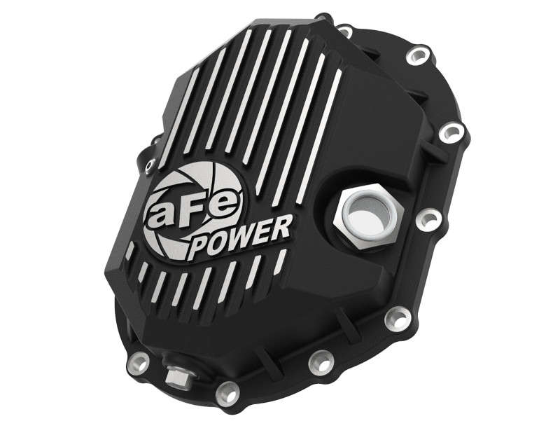 aFe Power Pro Series Front Differential Cover Black w/Machined Fins (11-18 GMC/Chevrolet 2500 HD/3500 HD | V8 6.0L/6.6L)