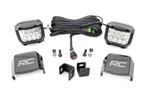 Rough Country Ditch Light Kit Black Series 3" OsRam Wide Angle (22-23 Toyota Tundra)
