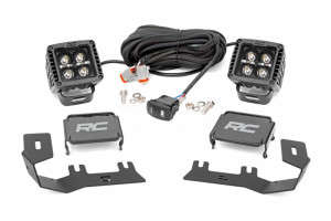Rough Country LED Light | Ditch Mount | 2" Black Pair | White DRL