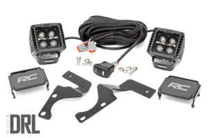 Rough Country LED Light | Ditch Mount | 2" Black Pair | White DRL | 10-23 Toyota 4Runner