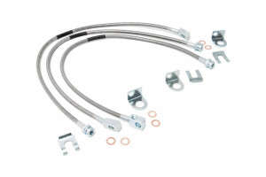 Rough Country Front & Rear Stainless Steel Brake Lines | 4-6in Lifts