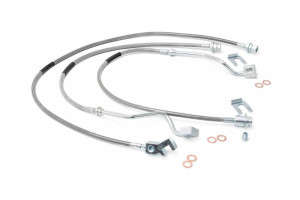 Rough Country Brake Lines | Stainless | Front and Rear | 4-6 Inch Lift