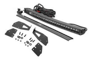 Rough Country LED Light | Grille Mount | 30" Black Single Row | White DRL