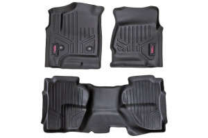 Rough Country Floor Mats | Front and Rear | Ext Cab | 14-19 Chevy/GMC Silverado/Sierra 1500/2500HD/3500HD 