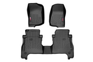 Rough Country Floor Mats | Front and Rear | RR Lockable (20-23 Jeep Gladiator JT | 4WD)