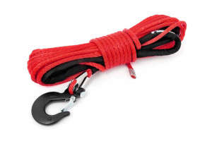 Rough Country Synthetic Rope | 1/4 Inch | 50 Ft Length | Red