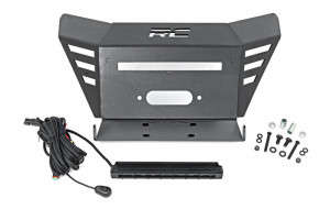 Rough Country Winch Plate | 10" Black Slimline | 22-23 Honda Pioneer 520