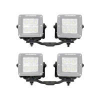 Go Rhino Textured Black XE Hood Hinge LED Light Mount Fits two 3x3 LED Cubes (20-23 Jeep Gladiator JT/18-24 Wrangler JL)