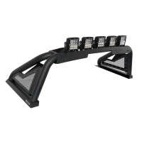 Go Rhino Textured Black Sport Bar 2.0 With Power Actuated Retractable Light Mount | 19-23 Ram 1500 | 20-24 Chevy Silverado 2500/3500 HD | GMC Sierra 2500/3500 HD