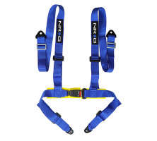 NRG Seat Belt Harness | 4 Point Buckle Up | Buckle Lock | Blue