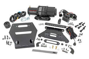 Rough Country LED Light | Winch Mount | RS4500S | 10" Black Slimline (22-23 Polaris RZR Pro R)