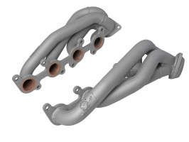 aFe Power Twisted Steel 304 Stainless Steel Short Tube Header | Titanium Ceramic Coating (15-23 Ford F-150 | V8 | 5.0L | Gas)