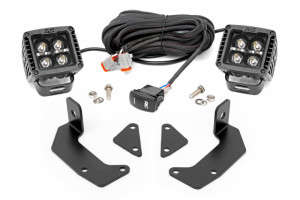 Rough Country LED Light | Cage Mount | 2" Black Pair | Amber DRL (21-22 CFMoto UForce 1000/XL)