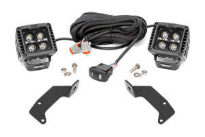 Rough Country LED Light | Cage Mount | 2" Black Pair | White DRL (21-22 CFMoto UForce 1000/XL)