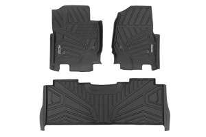 Rough Country Flex-Fit Floor Mats | Front and Rear (17-24 Ford F-250/350 Super Duty | Crew Cab)