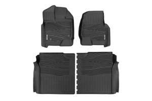 Rough Country Flex-Fit Floor Mats | FR & RR (15-24 Ford F-150/Lightning | Crew Cab)