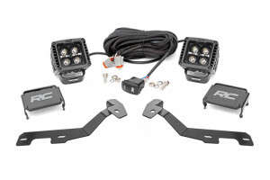 Rough Country LED Ditch Light Kit | 2" | Black Series W/ White DRL (19-25 Ram 1500)