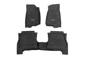 Rough Country Flex-Fit Floor Mats | FR & RR | RR Lockable (20-24 Jeep Gladiator JT | 4WD)