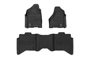 Rough Country Flex-Fit Floor Mats | FR & RR (09-18 Dodge/Ram 1500/19-24 Classic | Crew Cab)