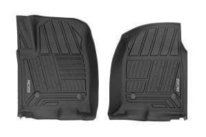Rough Country Flex-Fit Floor Mats | Front | Bucket Seats (19-25 Chevy Silverado/GMC Sierra 1500/2500/3500HD | Crew Cab)