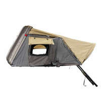 Overland Vehicle Systems HD Bundu Cantilever Hard Shell Roof Top Tent | 2 Person, Grey Body & Black Rainfly