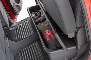 Rough Country Under Seat Storage with Locking Lid (19-25 Chevy Silverado/GMC Sierra 1500/2500/3500HD | Crew Cab)