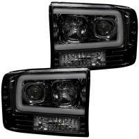Recon Projector Headlights W/ Ultra High Power Smooth OLED Halos & DRL | Smoked