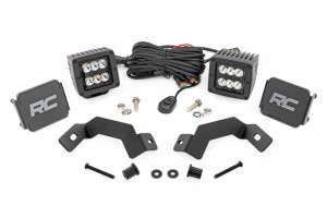 Rough Country LED Light Kit | Ditch Mount | 2" Black Pair | Spot