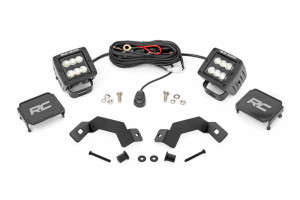 Rough Country LED Light Kit | Ditch Mount | 2" Black Pair | Flood