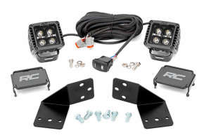 Rough Country LED Light Kit | Rear Mount | 2" Black Pair | Amber DRL