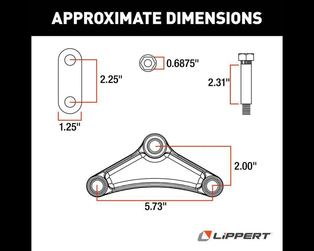 Curt 121097L-CURT Lippert Trailer Axle AP Kit for 2-7K Double-Eye ...