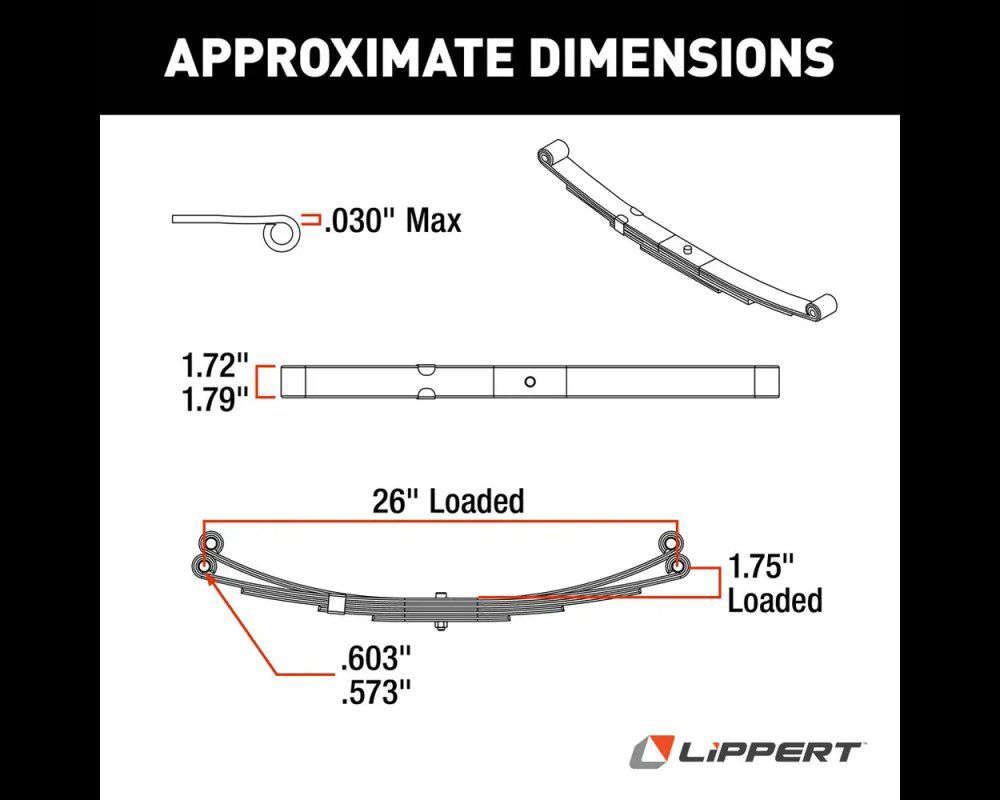Curt 124903L-CURT Lippert Replacement Leaf Spring for Trailer ...