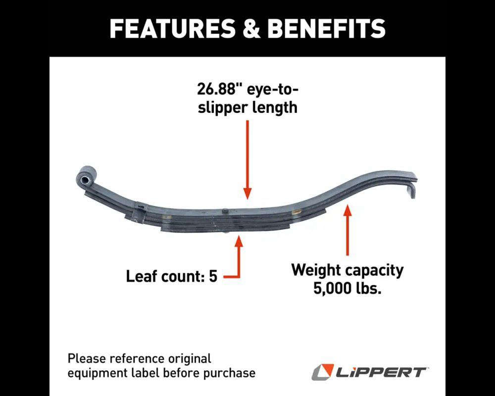Curt 176326-CURT Lippert Replacement Slipper Leaf Spring for Trailer ...