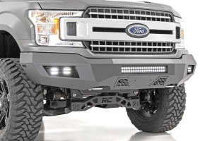 Rough Country Front Bumper | LED Light Bar | LED Cubes (15-17 Ford F-150)