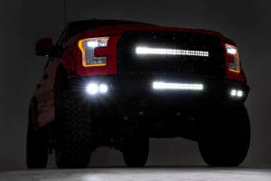 Rough Country Front Bumper | LED Light Bar | LED Cubes (15-17 Ford F-150)