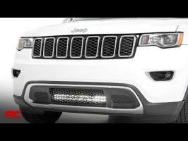 Rough Country Chrome Series LED Bumper Kit | 20" | Dual Row | White DRL (11-20 Jeep Grand Cherokee WK2)