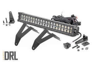 Rough Country Black Series LED Bumper Kit | 20" | Dual Row | Amber DRL (19-23 Ram 1500)