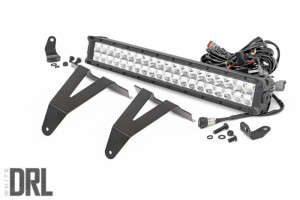 Rough Country Chrome Series LED Bumper Kit | 20" | Dual Row | White DRL (19-23 Ram 1500)