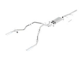 Borla Cat-Back Exhaust System Touring | Bright Chrome On Stainless Steel Tips | 2.75" Inlet to 2.25" Outlet (09-13 Chevy/GMC Silverado/Sierra 1500 | 4.8/5.3/6.0L | V8)