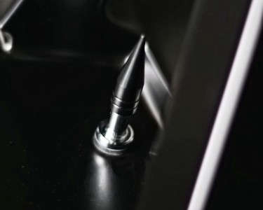 Color BLACK 1.25in Spiked Metal Valve Stem Caps