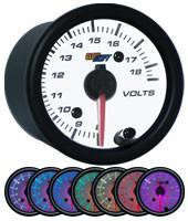 GlowShift White 7 Color Volt Gauge