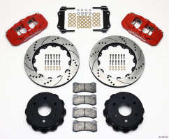 Wilwood AERO4 Big Brake Truck Rear Brake Kit 14.25in Drilled Red | 6 Lug (99-18 GMC/Chevrolet 1500/Suburban/Tahoe/Yukon/Yukon XL)