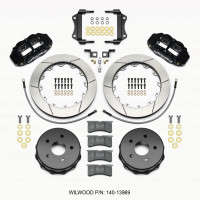 Wilwood Forged Narrow Superlite 4R Big Brake Rear Brake Kit For OE Parking Brake w/Lines 12.88in | 5 Lug | Black (07-18 Jeep Wrangler JK)