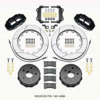 Wilwood Forged Narrow Superlite 4R Big Brake Rear Brake Kit For OE Parking Brake 14.00in w/Lines | 5 Lug | Black (07-18 Jeep Wrangler JK)