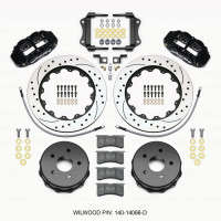 Wilwood Forged Narrow Superlite 4R Big Brake Rear Brake Kit For OE Parking Brake 14.00in w/Lines Drilled | 5 Lug | Black (07-18 Jeep Wrangler JK)