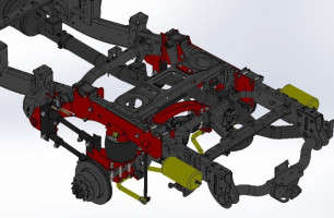 Kelderman 4-Link Stock Height 4-Link Rear Air Suspension, Factory Rear Leaf Springs (19-25 RAM 3500 | 4WD)