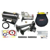 Kleinn Complete Bolt-on Train Horn & Onboard Air System w/220 Dual Black Horn & 150 PSI air sytem