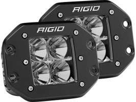 RIGID D-Series Pro Flush Mount Flood Lights (Pair | Black Housing)