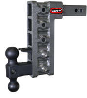 Gen-Y MEGA-DUTY 10K Drop Hitch - 2" Shank (10" Drop | 5 Adjustable Positions | Versa-Ball Mount & Pintle Lock)